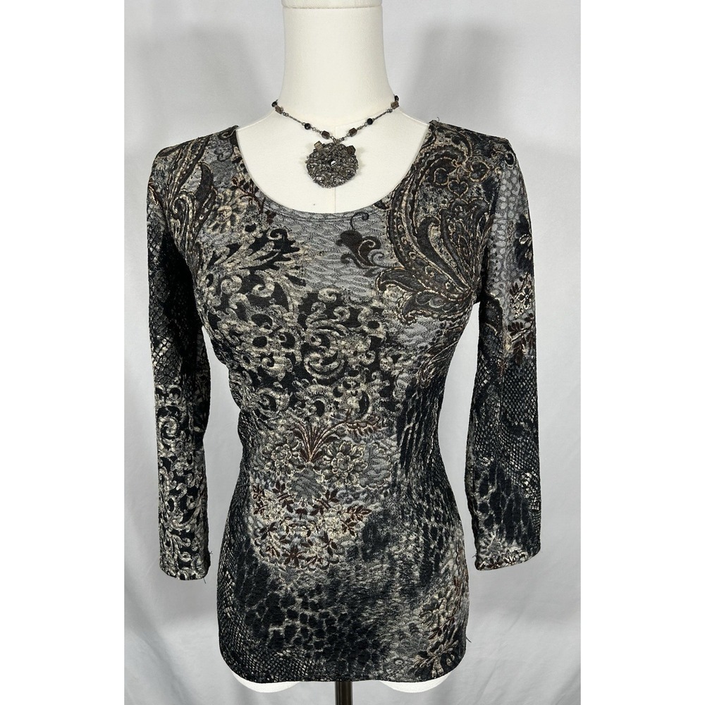 Vintage Y2K Mesh‎ Stretch Top Size M Whimsigoth Y2K Fairy Grunge Witchy Vamp Alt